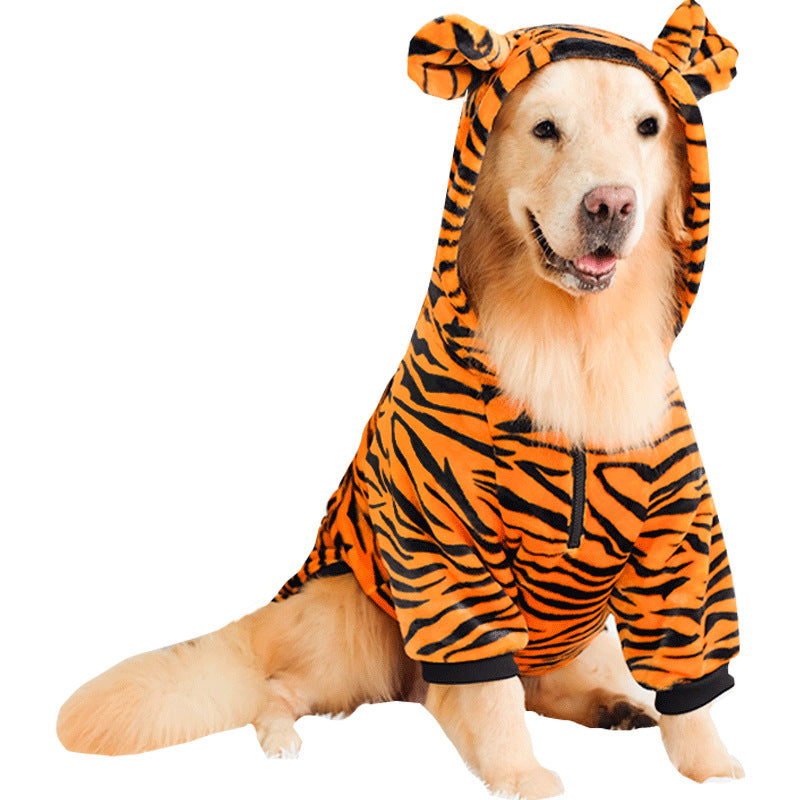 Pet Dog Golden Retriever Clothes Tiger Pet Costume