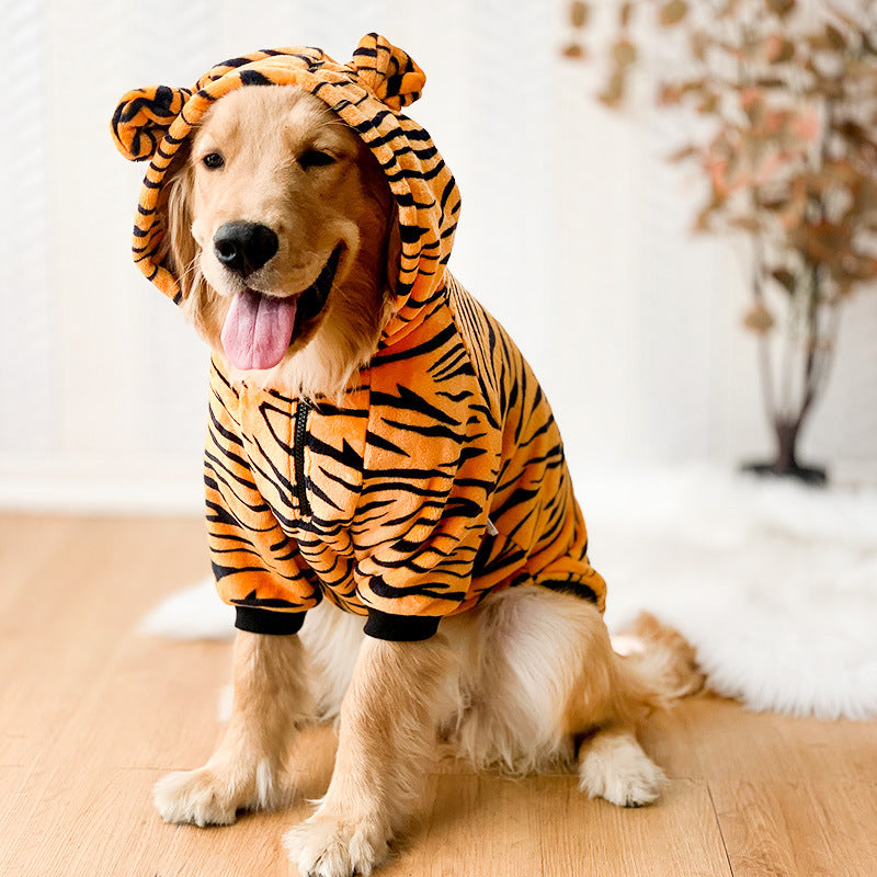 Pet Dog Golden Retriever Clothes Tiger Pet Costume