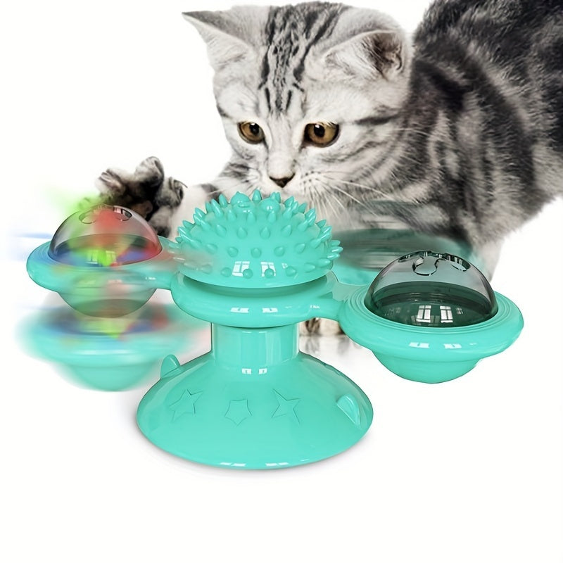 Windmill Cat Toy with Suction Cup - Interactive Pet Toys