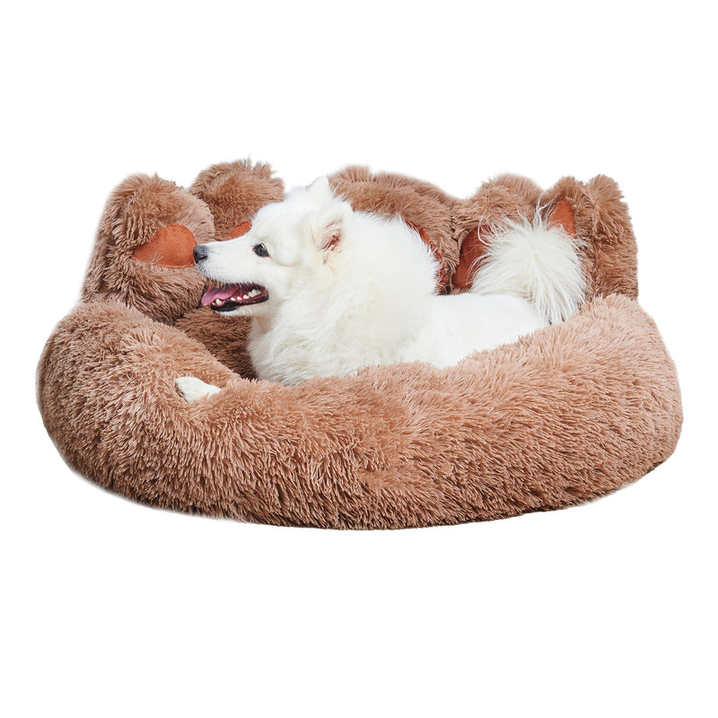 Cute Bear Paw Dog Bed - Plush Cozy Bed for Cats & Dogs