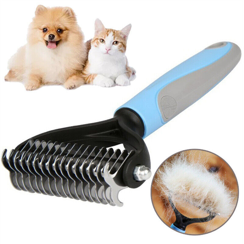 Dual-Sided Pet Grooming Brush for Dogs and Cats – Dematting, Shedding, & Fur Removal