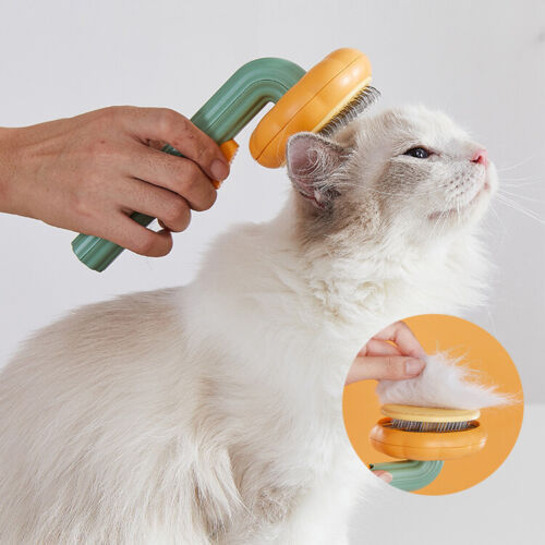 Pet Pumpkin Grooming Brush – Self-Cleaning Slicker Brush for Dogs, Cats & Rabbits