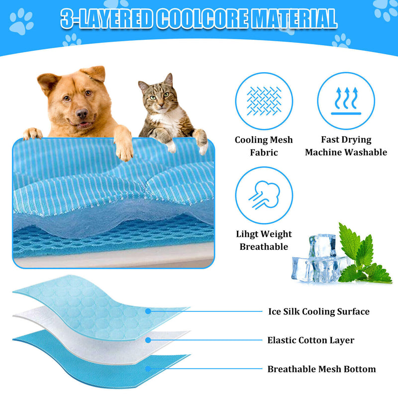 Pet Cooling Mat for Summer - Cool Pad for Dogs & Cats