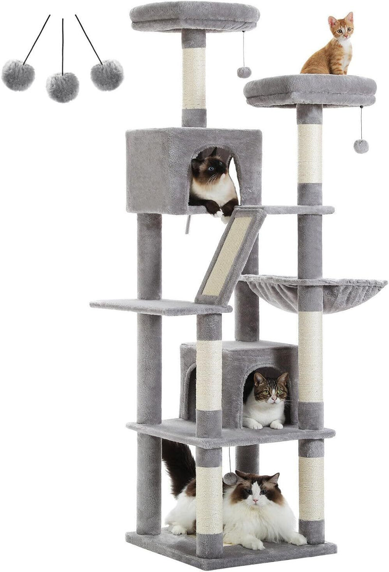 PAWZ Road 180cm Large Cat Tree with Scratching Posts & 2 Perches for Multiple Cats