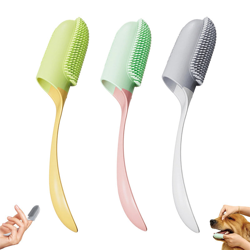 Dog Tooth Cleaning Brush – Finger Wrap Silicone Toothbrush for Cats and Dogs