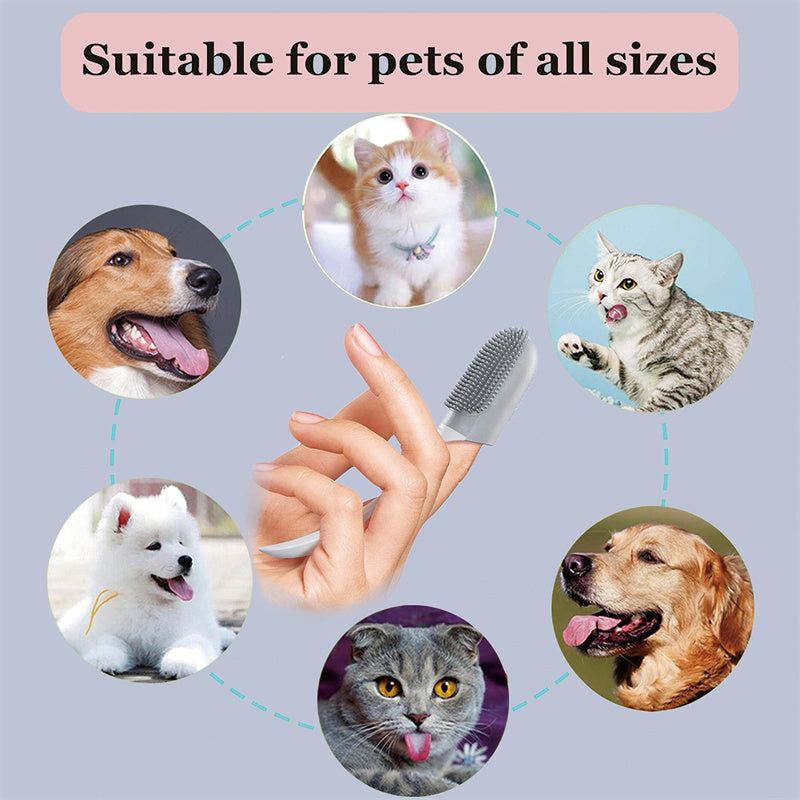 Dog Tooth Cleaning Brush – Finger Wrap Silicone Toothbrush for Cats and Dogs