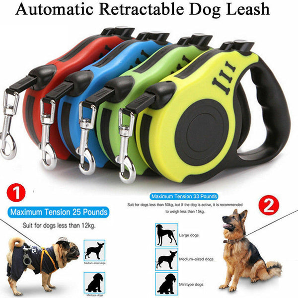 Automatic Retractable Dog Leash – Comfortable, Durable Walking Lead for Dogs