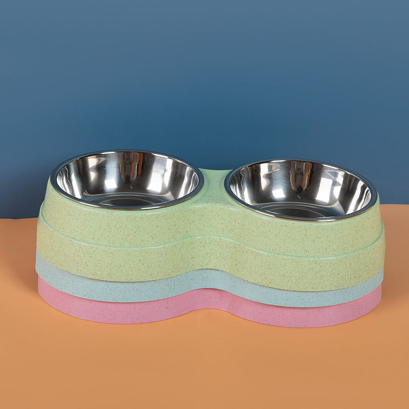 Double Pet Bowls – Stainless Steel Food and Water Feeder for Dogs and Cats