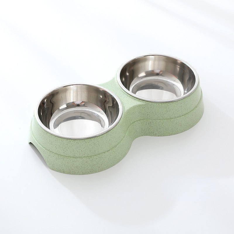 Double Pet Bowls – Stainless Steel Food and Water Feeder for Dogs and Cats