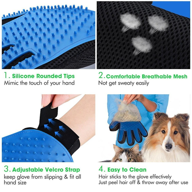 Cat Grooming Glove - Wool Glove Pet Hair Deshedding Brush