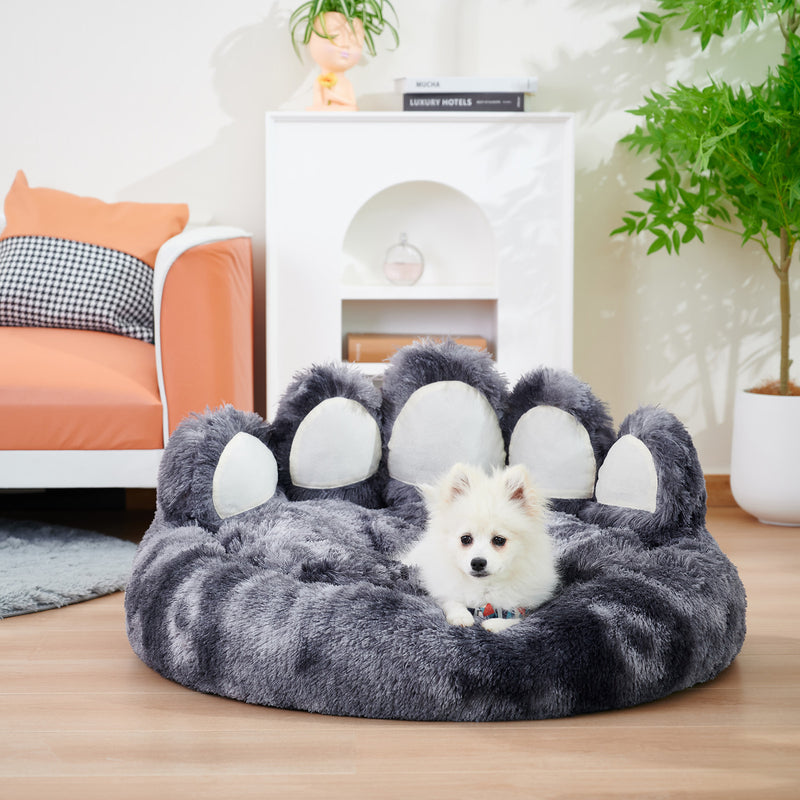 Cute Bear Paw Dog Bed - Plush Cozy Bed for Cats & Dogs