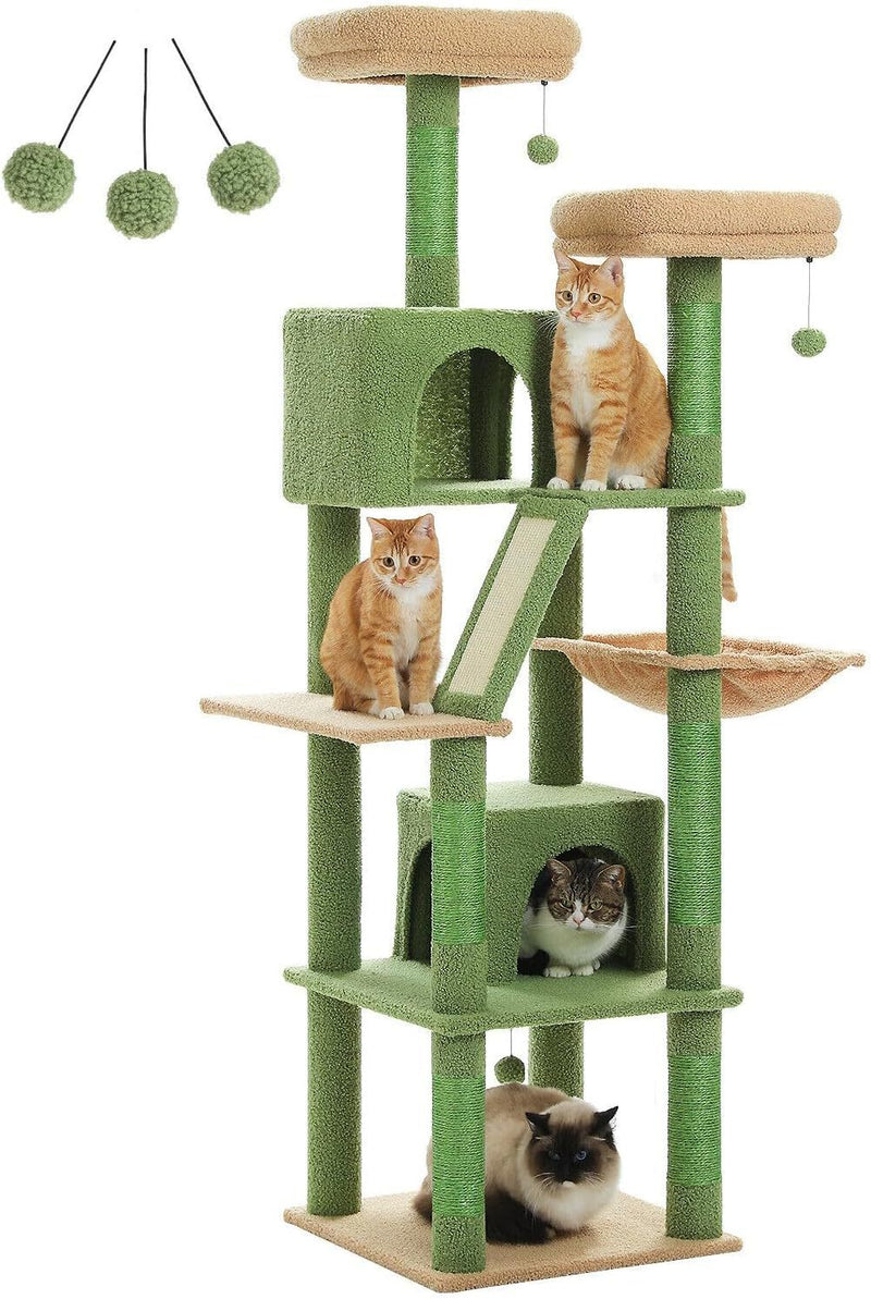 PAWZ Road 180cm Large Cat Tree with Scratching Posts & 2 Perches for Multiple Cats