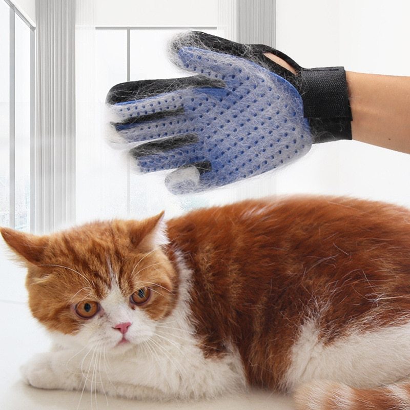 Cat Grooming Glove - Wool Glove Pet Hair Deshedding Brush