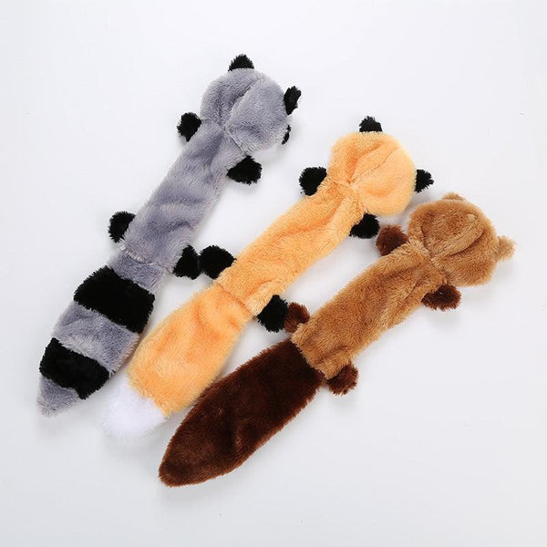 Plush Squeaky Pet Toy for Dogs & Cats – Fox, Raccoon, Squirrel - Bingo Binky