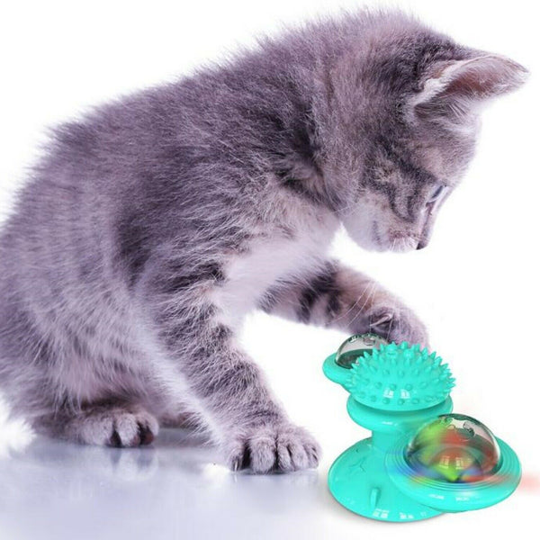 Windmill Cat Toy with Suction Cup - Interactive Pet Toys