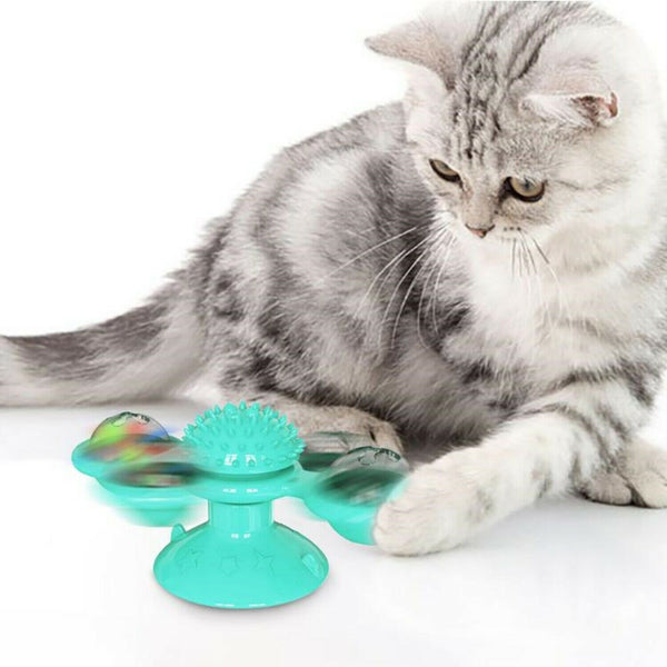 Windmill Cat Toy with Suction Cup - Interactive Pet Toys