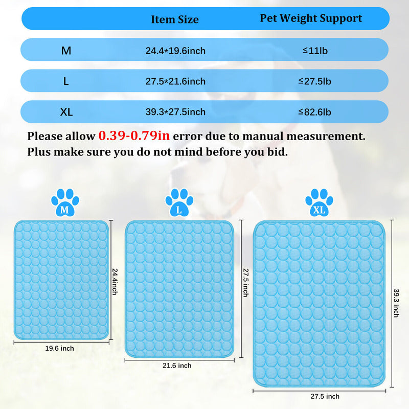 Pet Cooling Mat for Summer - Cool Pad for Dogs & Cats