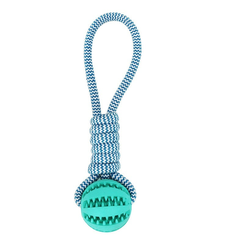 Dog Treat Dispenser Toy Ball with Rope - Pet Chew Toys